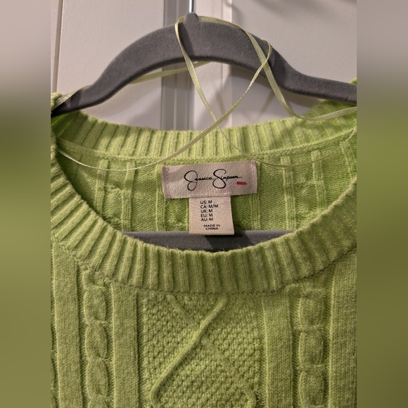 Jessica Simpson Vibrant Green Cable Knit Sweater - Picture 3 of 5